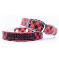 C4 Lumberjack Red Waterproof Hypoallergenic Personalized Dog Collar, Small