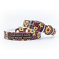 C4 Merlot Sunflowers Waterproof Hypoallergenic Personalized Dog Collar, Small