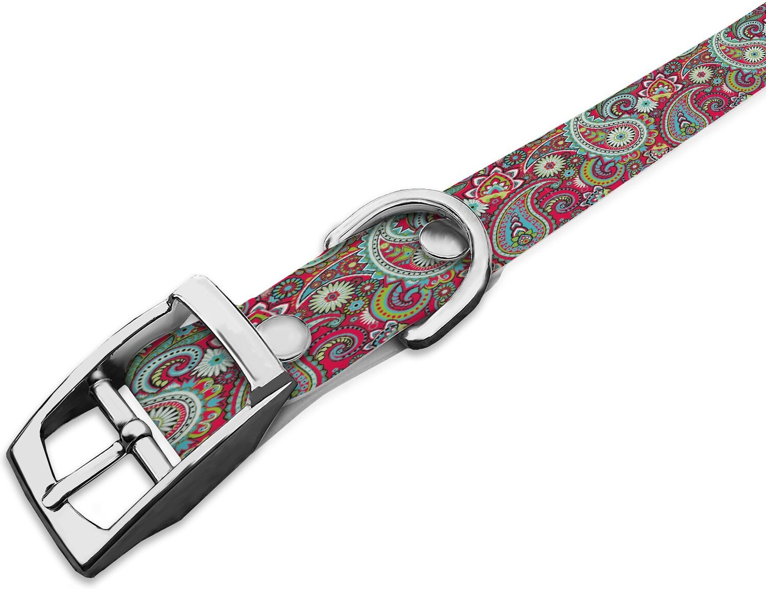 C4 Paisley Magenta Waterproof Hypoallergenic Personalized Dog Collar, X