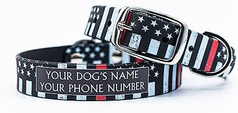 C4 Stripe Flag Waterproof Hypoallergenic Personalized Dog Collar, Medium slide 1 of 4