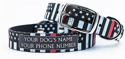 C4 Stripe Flag Waterproof Hypoallergenic Personalized Dog Collar, slide 1 of 1
