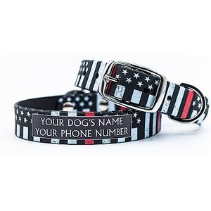 C4 Stripe Flag Waterproof Hypoallergenic Personalized Dog Collar, X-Large