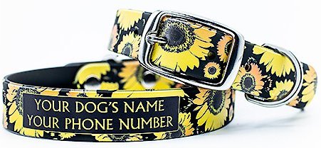 WildHound C4 Merlot Sunflowers Waterproof Hypoallergenic Dog Collar