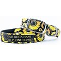 C4 Sunflowers Waterproof Hypoallergenic Personalized Dog Collar, Small