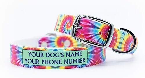 C4 Tie Dye Swirl Waterproof Hypoallergenic Personalized Dog Collar, X-Large slide 1 of 4