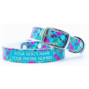 C4 Wildflowers Waterproof Hypoallergenic Personalized Dog Collar, X-Large
