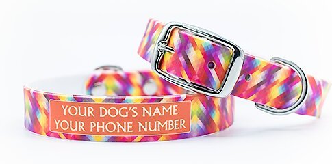 C4 Bright Geometric Waterproof Hypoallergenic Personalized Dog Collar, X-Large slide 1 of 4