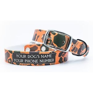 C4 Orange Brigadier Camo Waterproof Hypoallergenic Personalized Dog Collar, Small