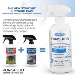 Farnam PuriShield Farm Animal & Horse Fast-Acting Wound & Skin Care Spray, 16-oz bottle, bundle of 2 slide 2 of 9