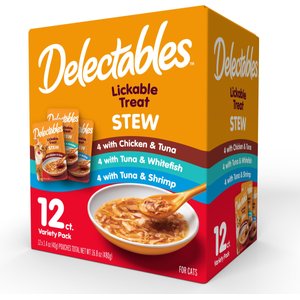 Hartz Delectables Stew Variety Pack Lickable Cat Treats, Case of 12, bundle of 2