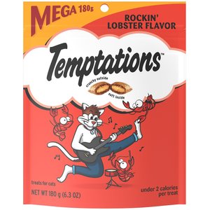 Temptations Rockin' Lobster Flavor Cat Treats, 6.3-oz bag, bundle of 4