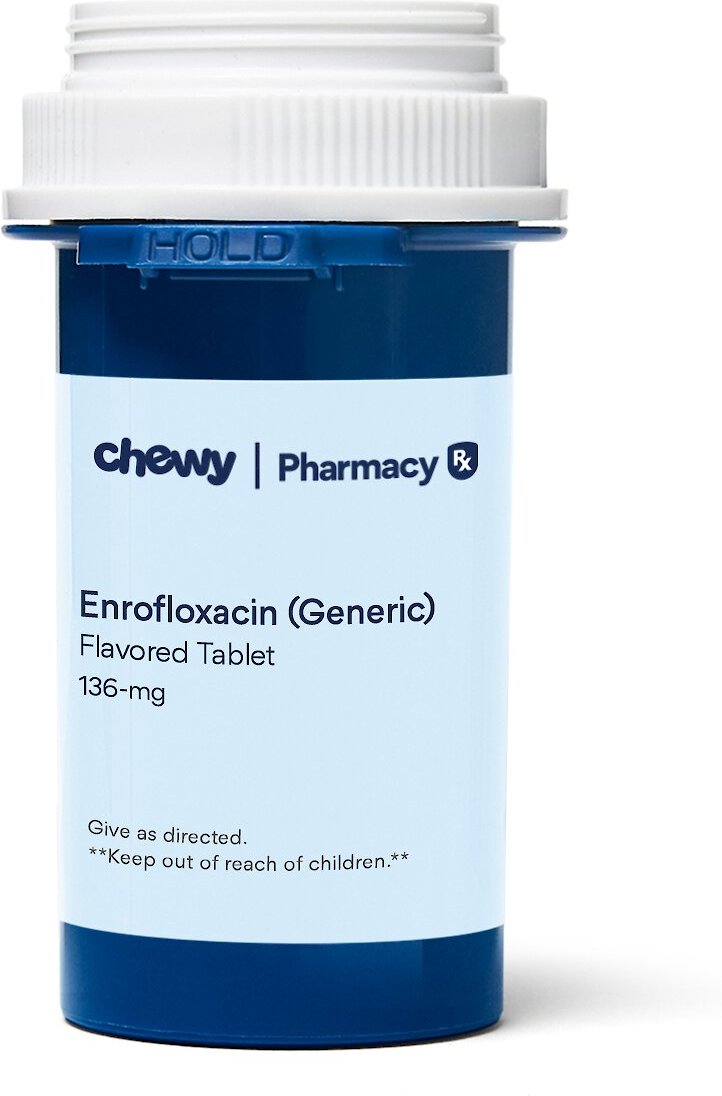 ENROFLOXACIN (Generic) Flavored Tablets for Dogs & Cats, 136mg, 30