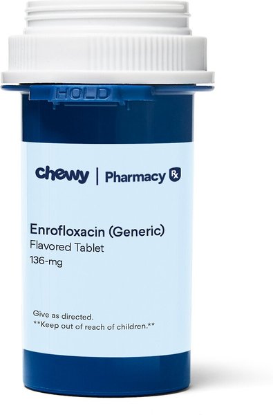Enrofloxacin (Generic) Flavored Tablets for Dogs & Cats, 30 tablets, 136-mg slide 1 of 4