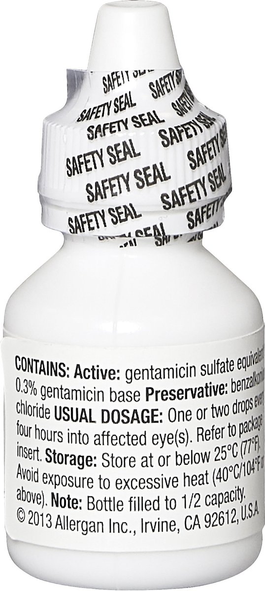 Gentamicin sulfate ophthalmic solution for clearance dogs