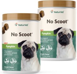 NaturVet No Scoot Plus Pumpkin Soft Chews Digestive Supplement for Dogs, 240 count