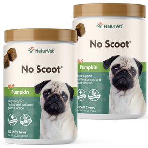 NaturVet No Scoot Plus Pumpkin Soft Chews Digestive Supplement for Dogs, 240 count