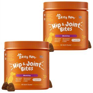 Zesty Paws Hip & Joint Mobility Bites Duck Flavored Soft Chews Supplement for Dogs, 180 count