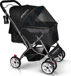 Wonderfold P1 Folding Dog & Cat Stroller, Jet Black