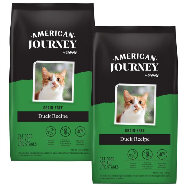 American Journey Duck Recipe Grain-Free Dry Cat Food, 5-lb bag, bundle of 2 slide 1 of 10