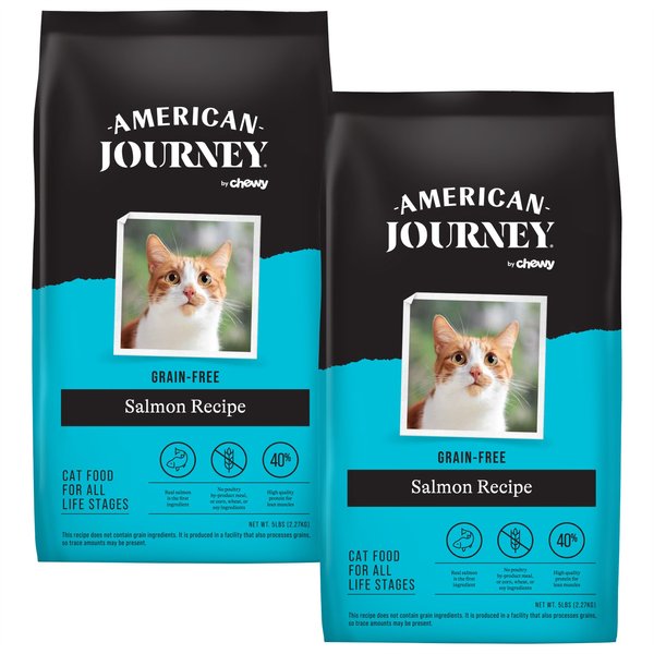 American Journey Salmon Recipe Grain-Free Dry Cat Food, 5-lb bag, bundle of 2 slide 1 of 10