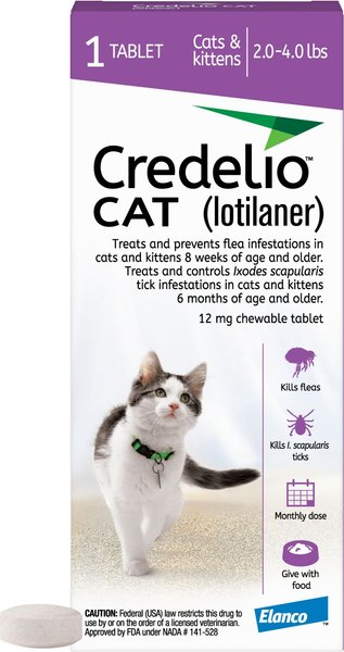 Credelio Chewable Tablets for Cats, 2-4 lbs, (Purple Box), 1 Chewable Tablet (1-mo. supply) slide 1 of 8