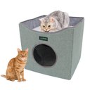 Jespet Foldable Cat Condo Bed, Green