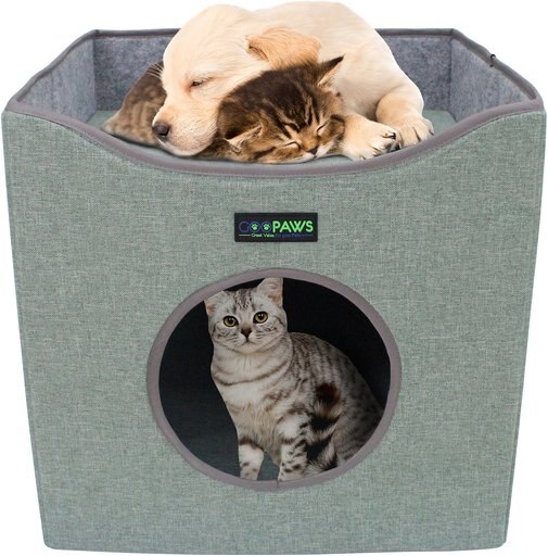 Jespet Foldable Cat Condo Bed, Green