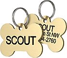 Frisco Brass Personalized Dog ID Tag, Bone, Regular