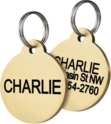 Frisco Brass Personalized Dog & Cat ID Tag, Round, slide 1 of 1