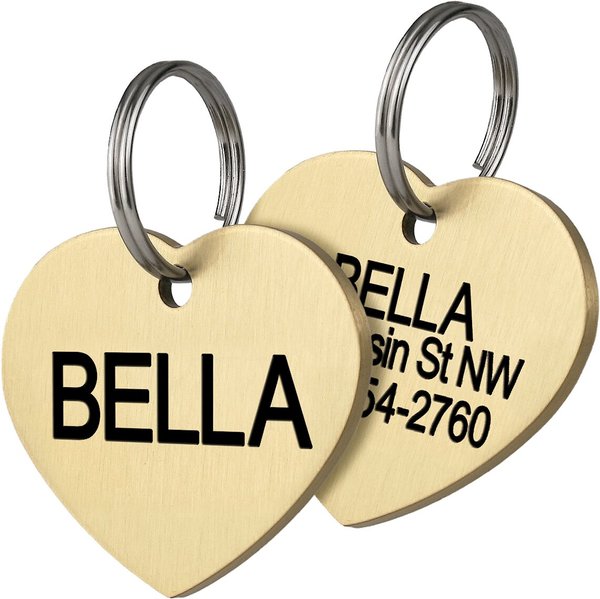 Frisco Brass Personalized Dog & Cat ID Tag, Heart, Regular slide 1 of 5