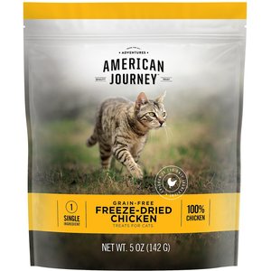 American Journey Chicken Flavor Grain-Free Freeze-Dried Cat Treats 5-oz bag bundle of 4