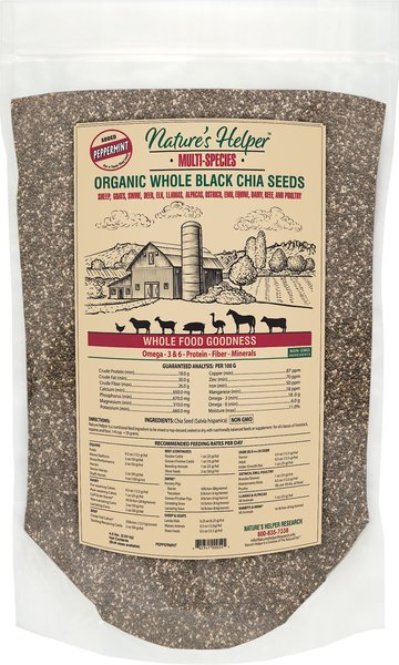 Nature's Helper Multi-Species Organic Whole Black Chia Seeds with Peppermint
