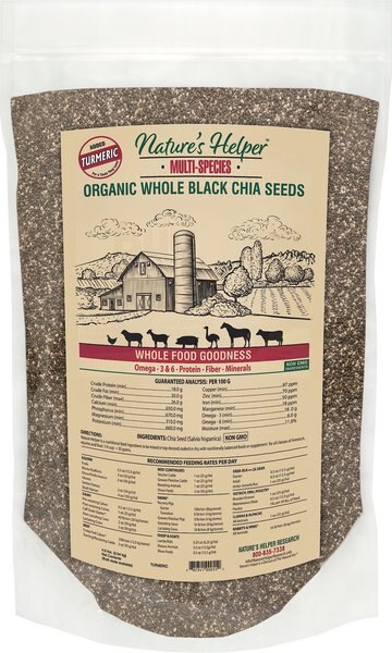 Nature's Helper Multi-Species Organic Whole Black Chia Seeds with Turmeric Flavor