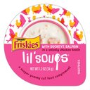 Friskies Lil' Soups with Sockeye Salmon in a Velvety Chicken Broth Lickable Cat Treats, 1.2-oz cup, case of 8, bundle of 4