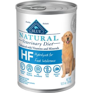 Blue Buffalo Natural Veterinary Diet HF Hydrolyzed for Food Intolerance Grain-Free Wet Dog Food, 12.5-oz, case of 24