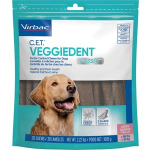 Virbac C.E.T. VeggieDent Fr3sh Dental Chews for Large Dogs, over 66 lbs, 60 count