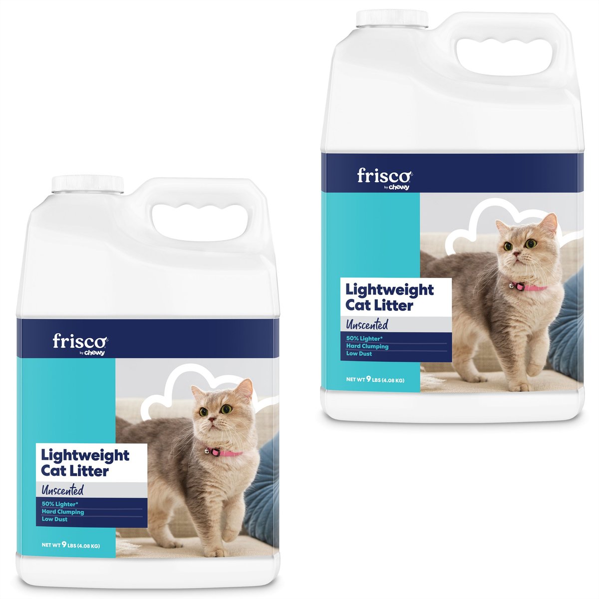 FRISCO Lightweight Unscented Clumping Cat Litter 9 lb jug bundle