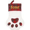 Frisco Paw Holiday Personalized Dog & Cat Stocking, Plaid Red