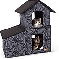 K&H Pet Products Unheated Two-Story Kitty House, Gray Leaf
