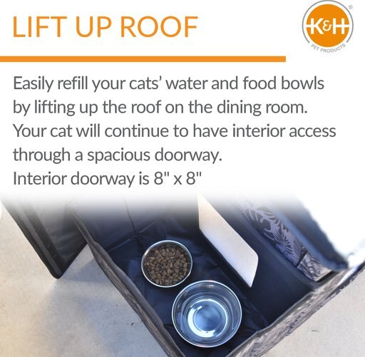 K&H Pet Products Unheated Two-Story Kitty House, Gray Leaf