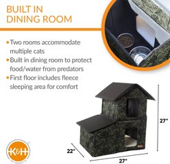 K&H Pet Products Unheated Two-Story Kitty House, Green Leaf slide 2 of 9