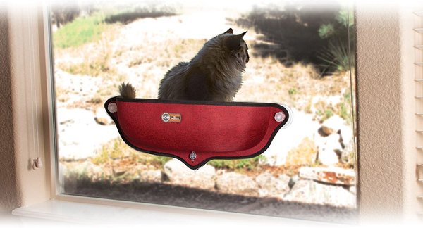 K&H PET PRODUCTS EZ Mount Kitty Sill Cat Window Perch, Red 