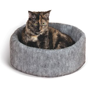 K&H Pet Products Amazin' Snuggle Cup Cat Bolster Bed Cat Cave, Gray