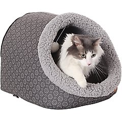 K&H Pet Products Thermo-Pet Cave Covered Cat Tunnel Bed, Unheated, Gray