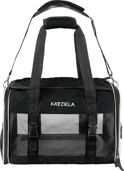 Katziela Quilted Companion Dog & Cat Carrier, Black, Small slide 1 of 5