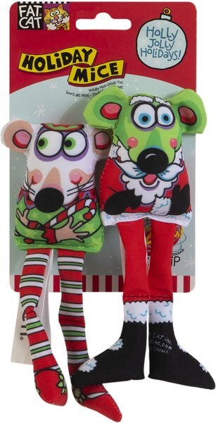 Fat Cat Holiday Mice Cat Toy, 2 count