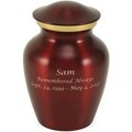 A Pet's Life Classic Brass Personalized Dog & Cat Urn, Crimson, Small