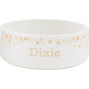Frisco Confetti Ceramic Personalized Dog Bowl, 2.75-cup