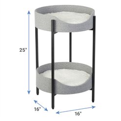 Frisco Modern Elevated Wrought Iron Cat Bed with Eyelash Cushion, Two Tier slide 2 of 4