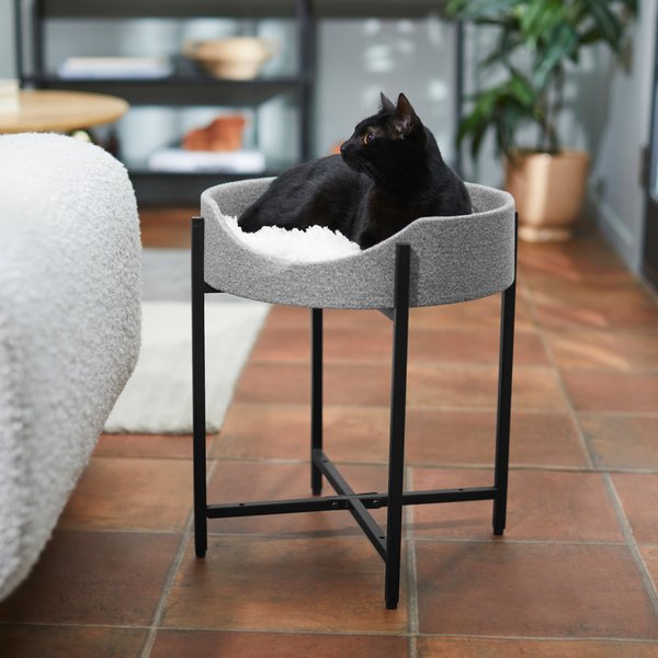 Frisco Modern Elevated Wrought Iron Cat Bed with Eyelash Cushion, One Tier slide 1 of 5